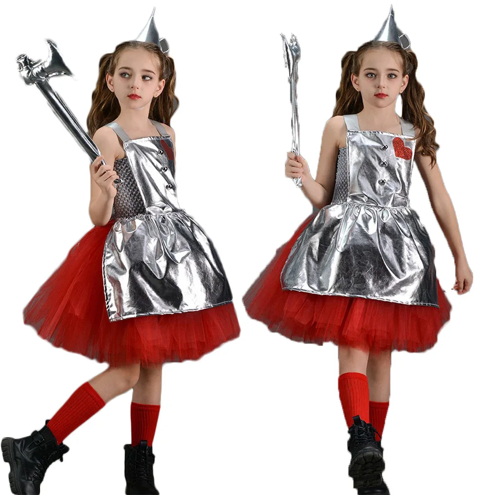 Film Il meraviglioso mago Cosplay Tin Man Abiti da festa Gioco di ruolo Costume Donna Abiti per adulti Vestito Festa di carnevale di Halloween