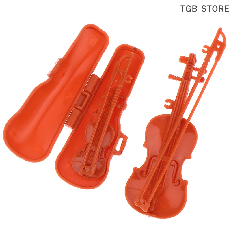 Decoración de instrumentos para casa de muñecas, juego de violín en miniatura Vintage, accesorios para fotos de microescena, juguetes para juego de imitación para niños
