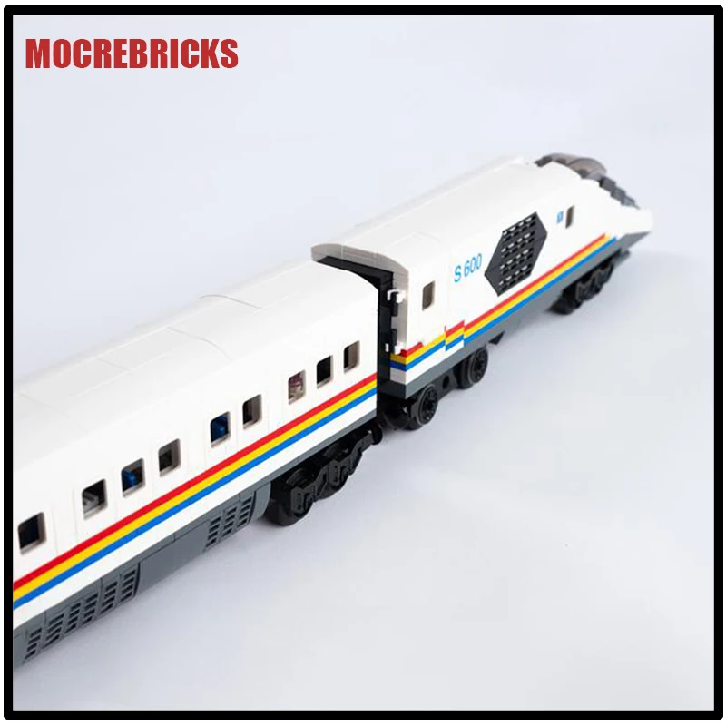 City High-Tech Railway 6-wide Super-fast Intercity Bullet Train Building Blocks Assembly Model  Creative Kid's Bricks Toys Gifts