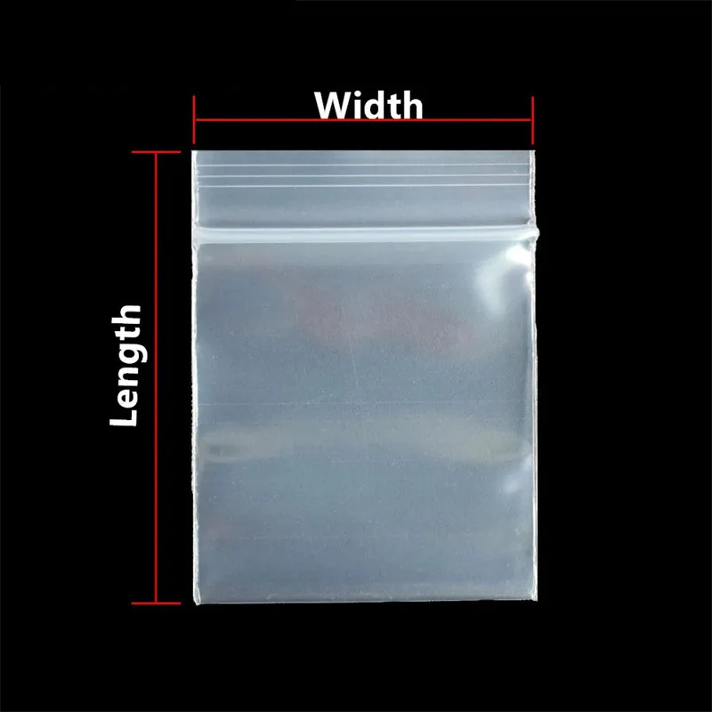 1000pcs Small More Thicker PE Zipper Bag - All Clear Ring Crystal Packing Pouch Reusable Accessory Zipper Mini Transparent Bag