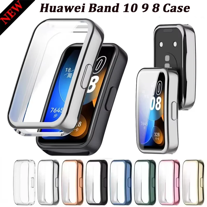Мягкий чехол из ТПУ для Huawei Band 10 9 8, универсальный защитный чехол для экрана Huawei Band 8/9/10, чехол-бампер с царапинами, аксессуары Мягкий чехол из ТПУ для Huawei Band 10 9 8, универсальный защитный чехол для экрана Huawei Band 8/9/10, чехол-бампер с царапинами, аксессуары