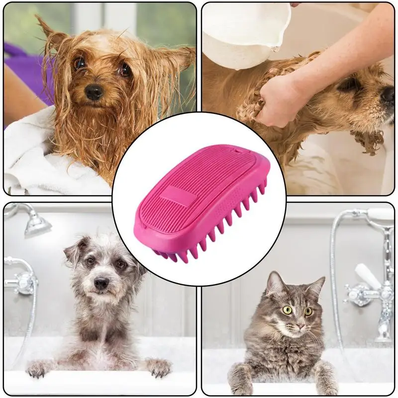 Escova de banho para tosa de animais de estimação, escova macia para banho de animais de estimação, multifuncional, purificador de cães para banho, acessórios para tosa de animais de estimação para cães e gatos