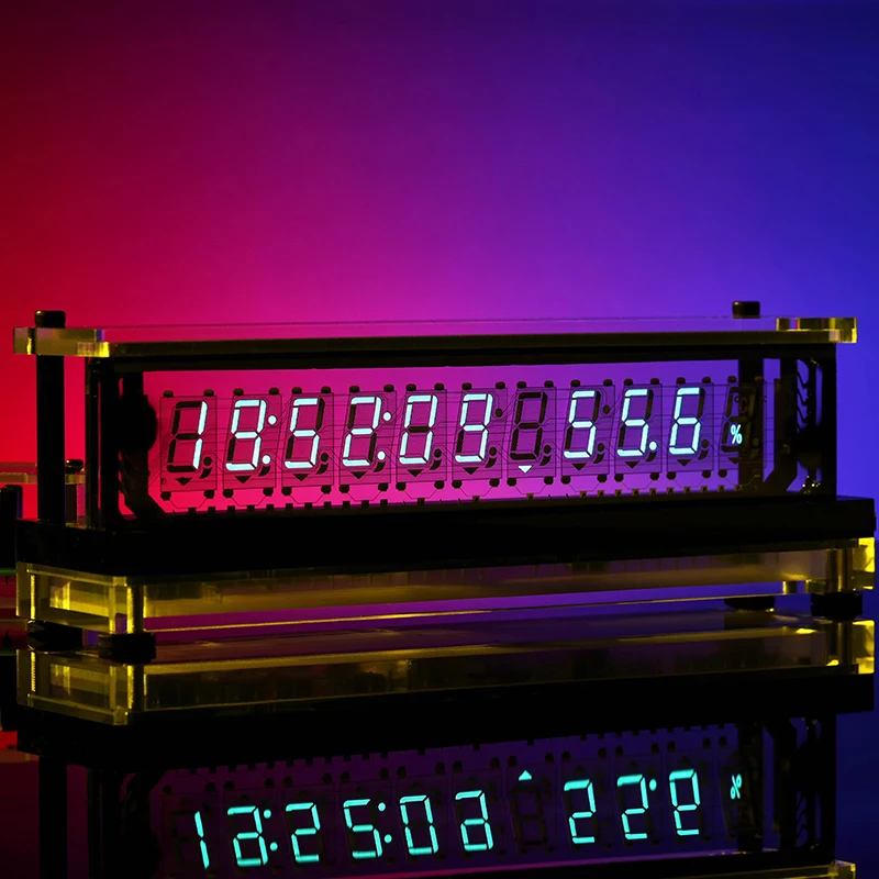 

VFD Table Clocks Transparent WiFi Creative Desk Clock Modern Minimalist Multifunctional Clocks Artistic Light Up Home Decor