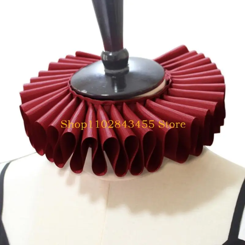 

49MC Ренессансный воротник-накидка с рюшами в стиле ретро, ​​многослойное колье-колье с клоуном