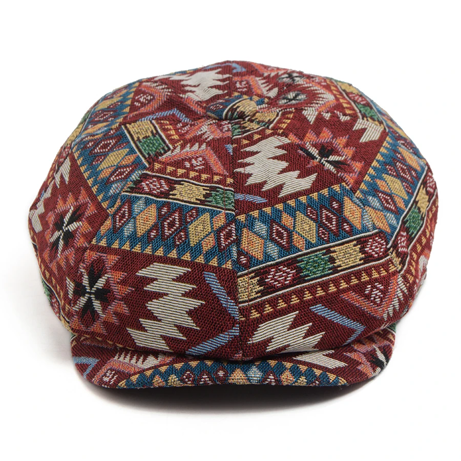 Ethnic Aztec Pattern Bohemian Newsboy Cap Vintage Geometric Flat Cap Men Women Berets Casual Peaked Ivy Cap Unisex Adjustable