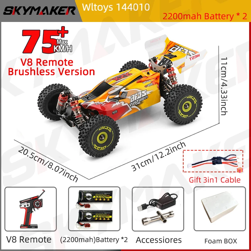 WLtoys 1/14 144016 144001 Brush RC Car 144010 Brushless Metal 1:14