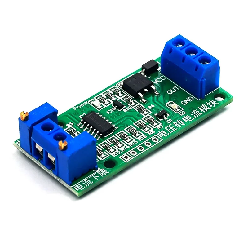 Voltage to Current Signal Converter Module, 0-2.5V/3.3V/5V/10V/15V/24V DC Input to 4-20mA Analog Output Transmitter