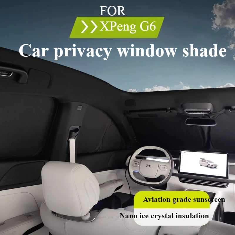 For XPENG G6 Window Sun Shades Set UV Protection Car Window Covers with Anti-Heat Mesh Snap-On Accessories Foldable Sun Visor