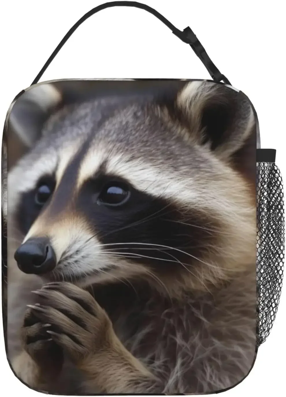 Cute Raccoon Print Insulated Lunch Bag Waterproof Lunch Tote for Women Reusable  Lunch Cooler Bag For Work Office Picnic Travel