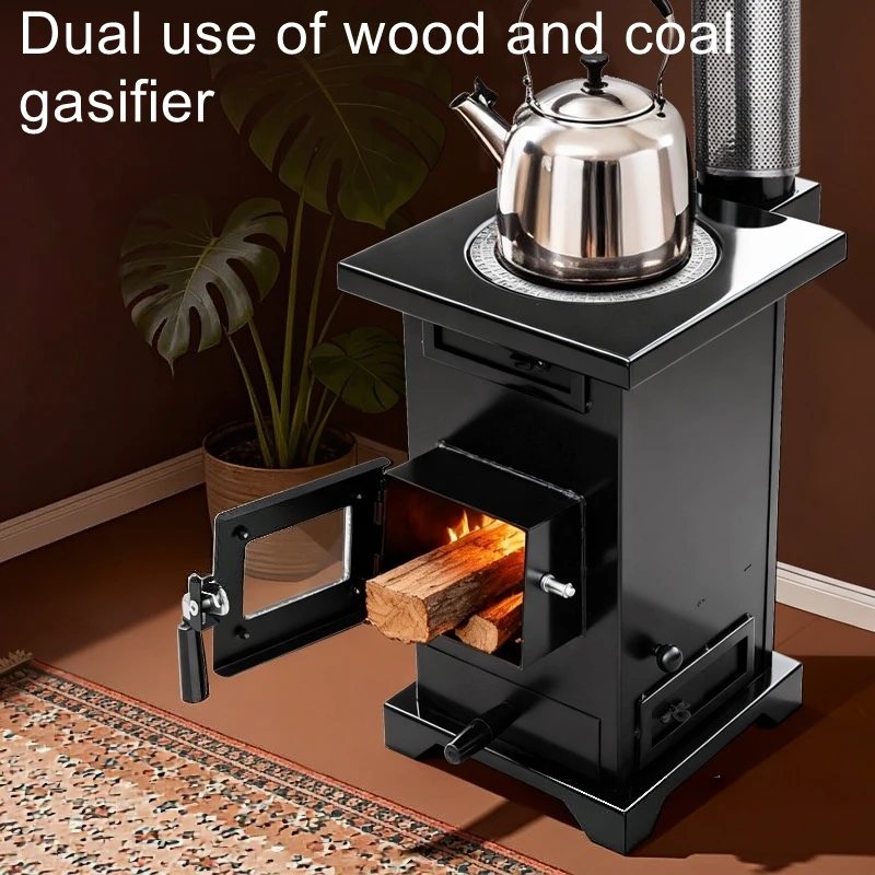 Firewood heating stove, indoor smokeless in winter, dual-purpose heating stove with wood and coal, oven, coal stove