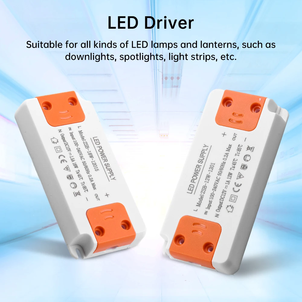 Transformador de iluminación ultrafino DC 12V LED fuente de alimentación de accionamiento de voltaje constante 12W18W24W36W entrada de AC185-260V