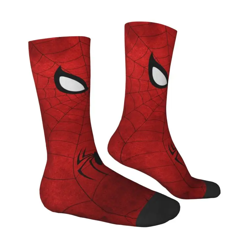 Custom Spider Web Cobweb Men Women Crew Socks Unisex Fun 3D Printed Spider Man Dress Socks