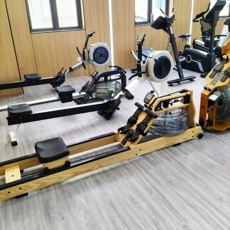 High-class Wooden Material Water Rowing Machine Dynamic Water Resistance Digital Data Fitness Club Cardio Equipment