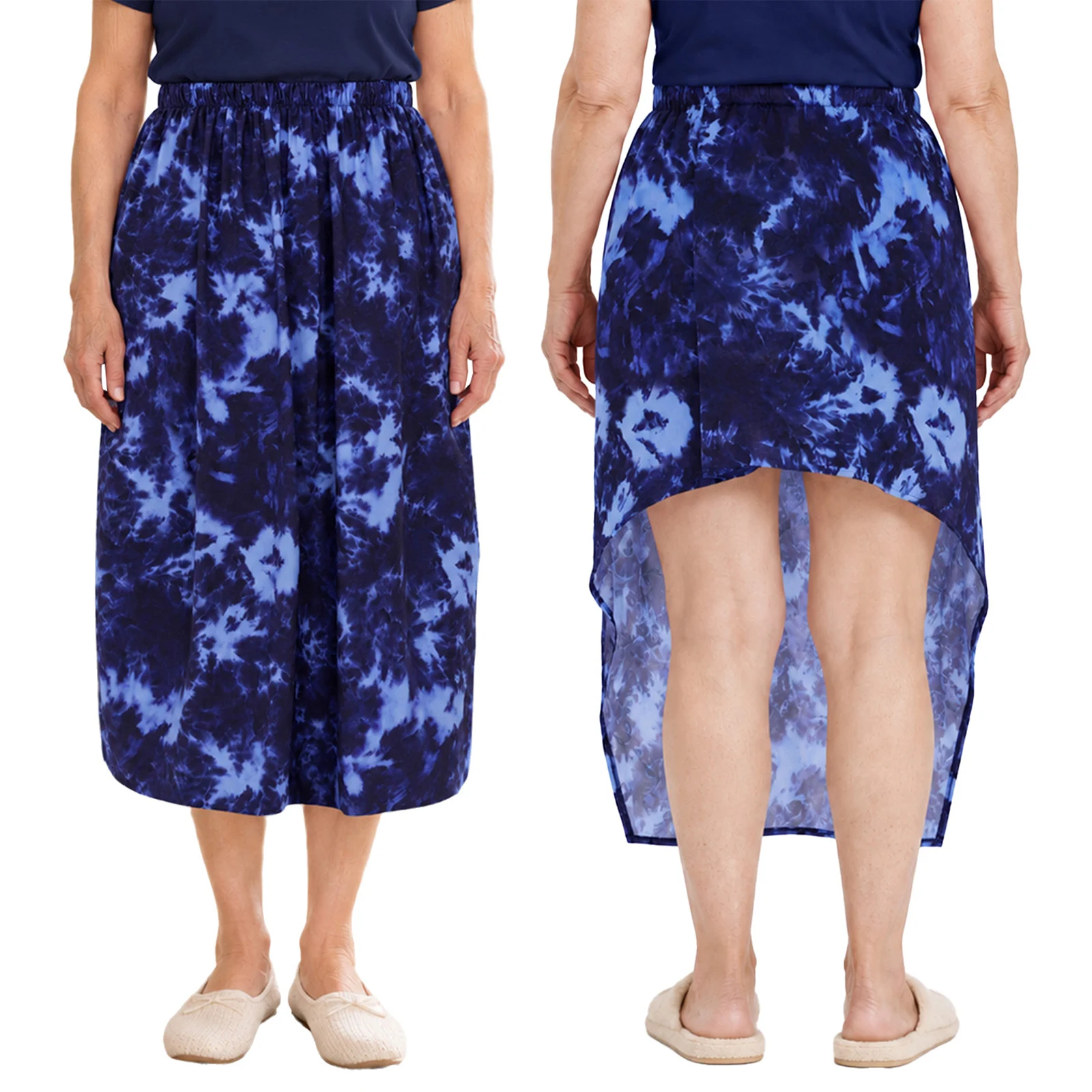 Women Adaptive Wrap Skirt Press Buttons Side Asymmetrical Hem Skirt for Wheelchair Elderly Leg Injuries Casual Floral Midi Skirt