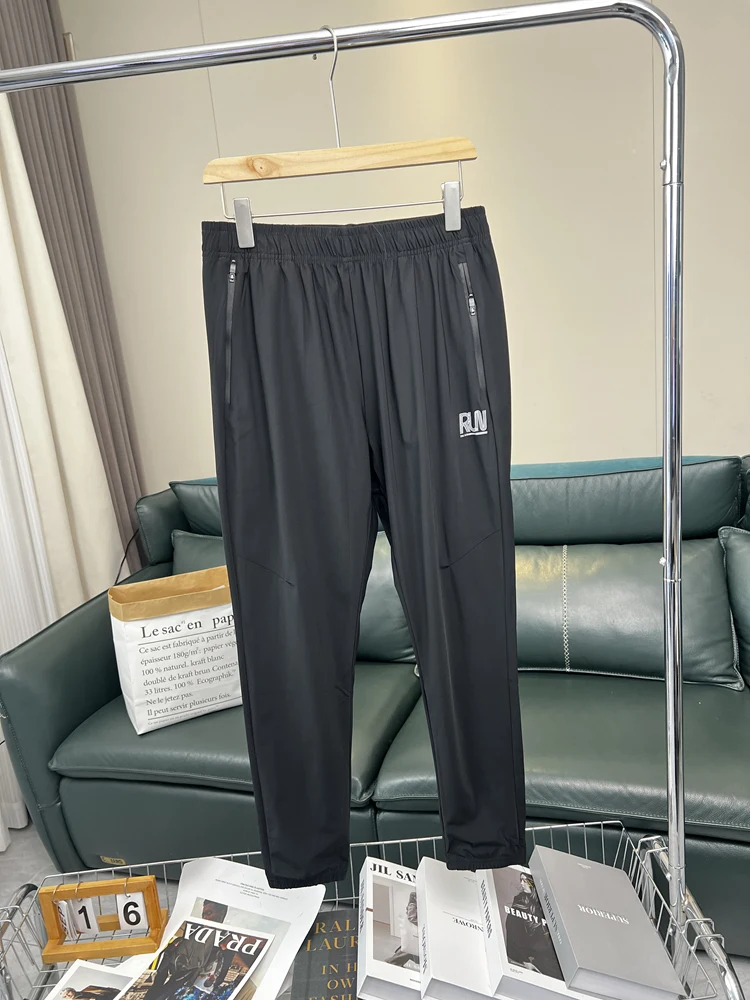 

Cool Tech Men's Elastic Skin-Friendly Summer Sport Casual Pants All-Match Air Conditioning Trousers Straight Leg Elastic Waist