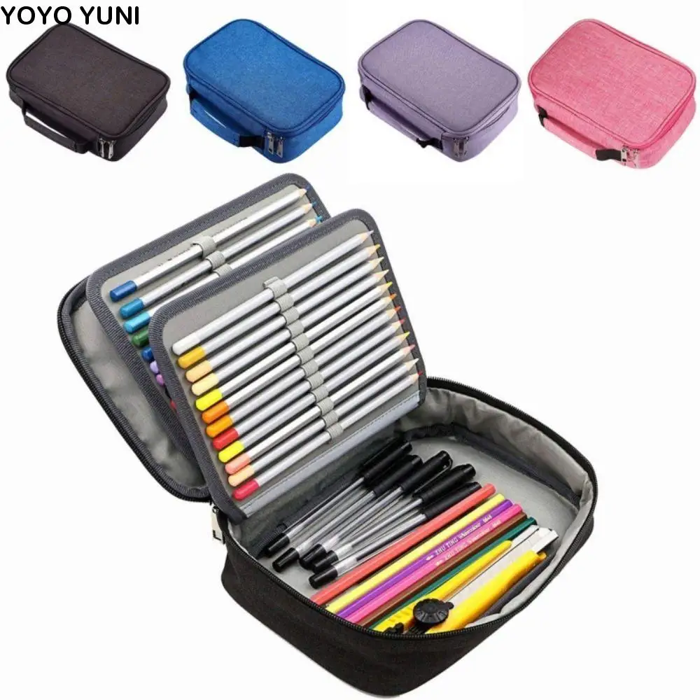 

72 Hole Art Storage Pen Case Aesthetic Portable Porous Pencil Case Large Capacity with Handle Classified Storage Box