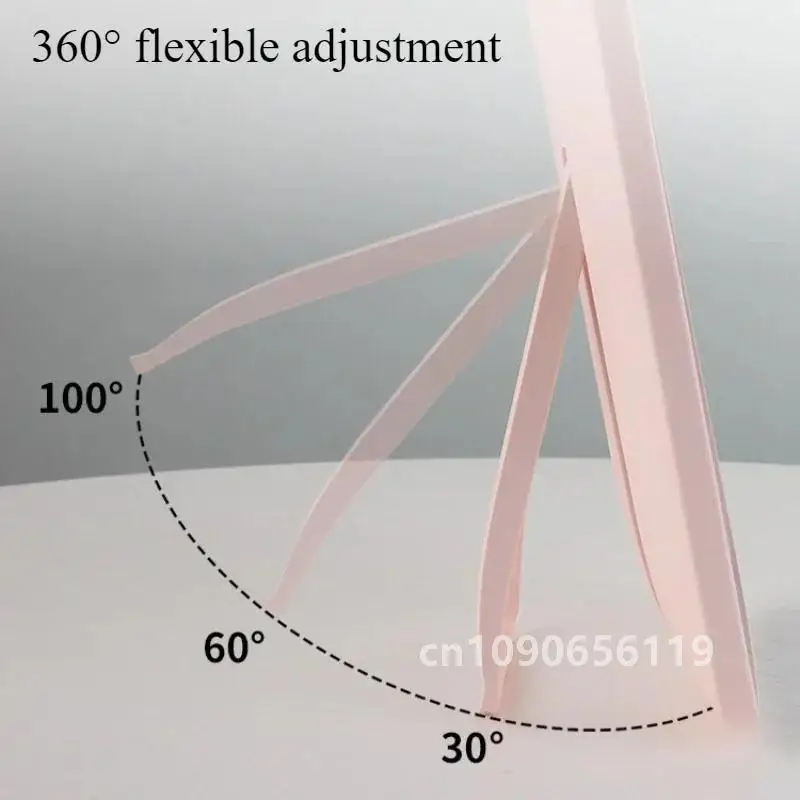 LED-Schminkspiegel mit Ständer, zusammenklappbarer, kompakter, weißer, quadratischer Reise-Kosmetikspiegel mit Licht, 3-Farben-Licht-Kosmetikspiegel