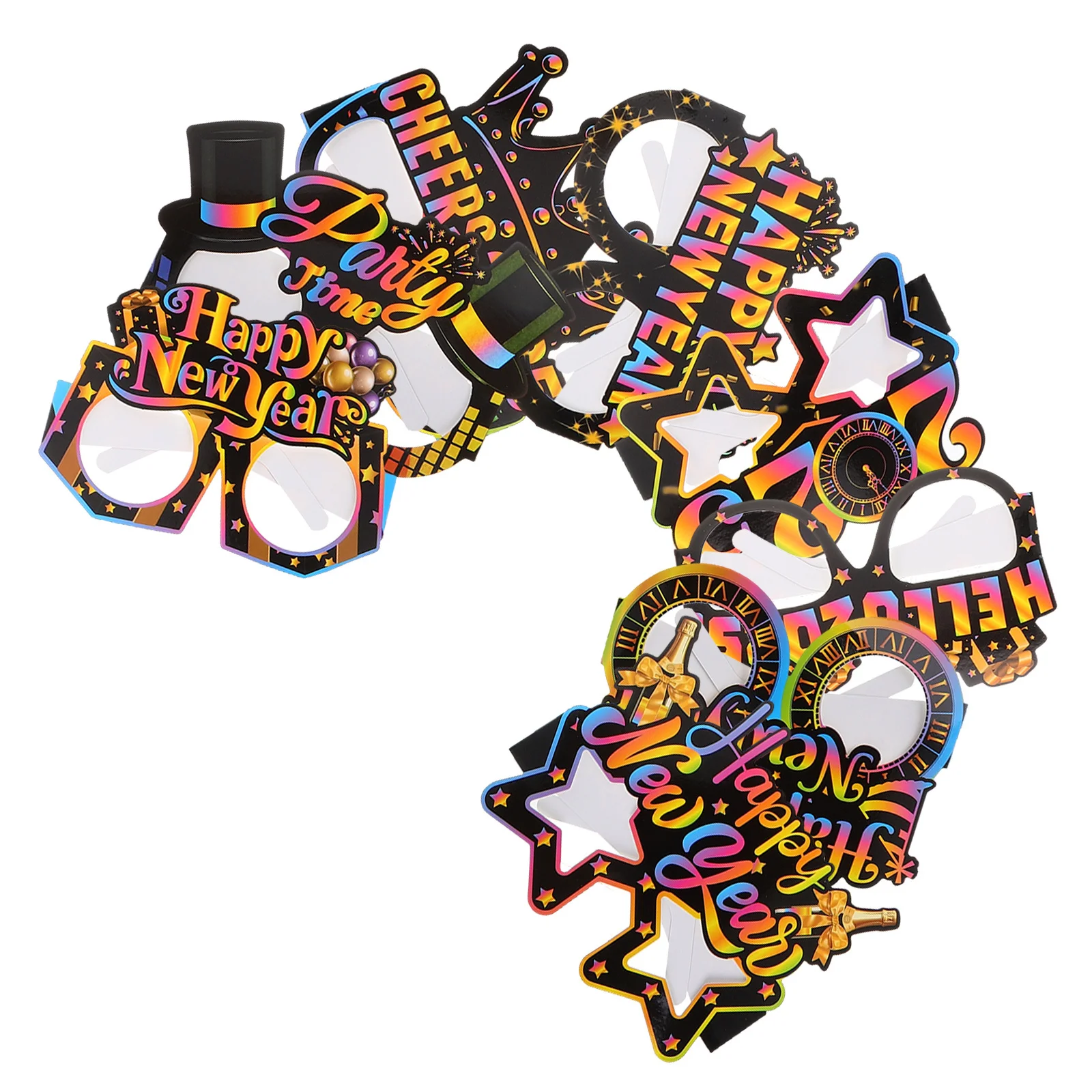 

8 Pcs Rave Glasses Happy New Year Party Eyeglasses Colorful Festival Accessories
