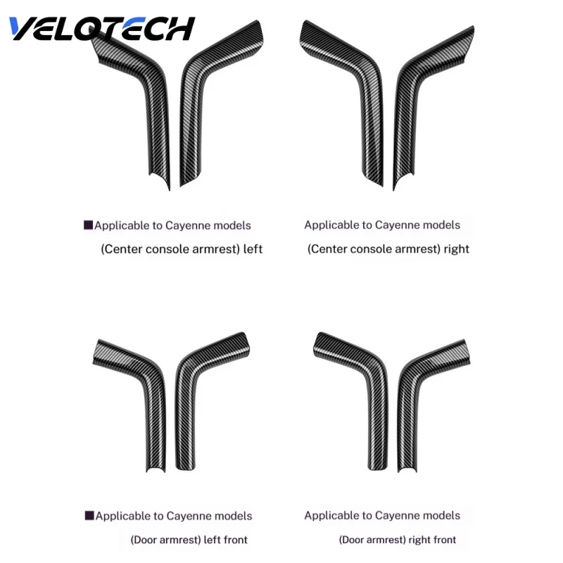 

For Porsche Cayenne 2011-2024 Carbon Fiber Door Panels Handle Pull Cover Central Control Armrest Interior Accessories