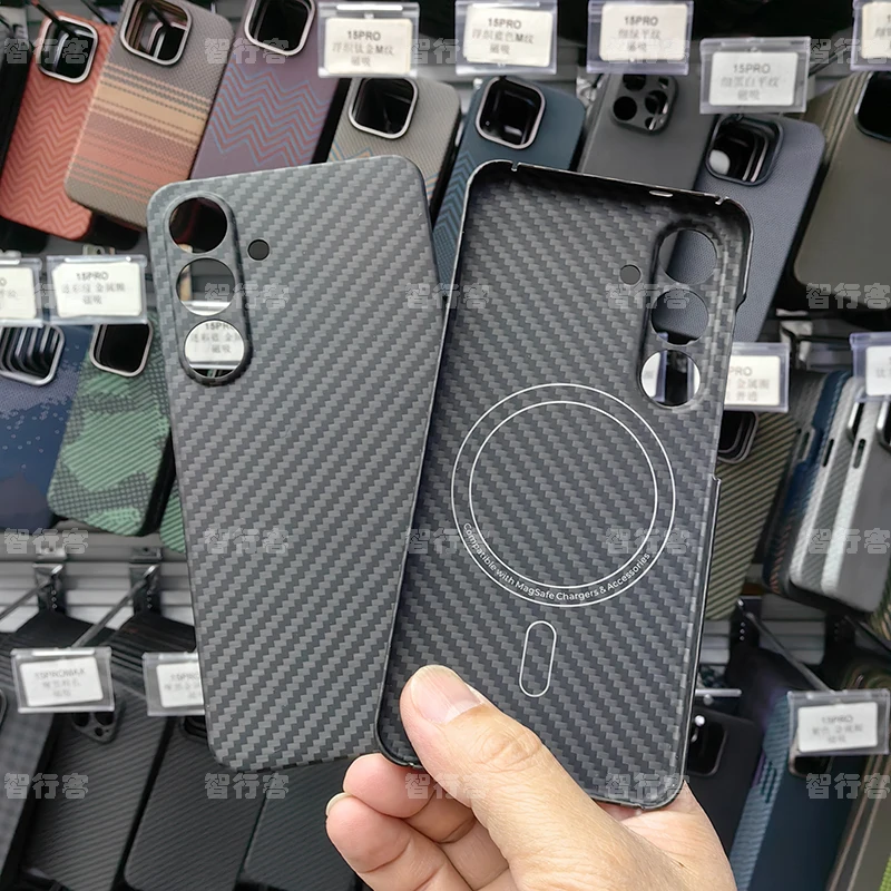ZXKE Carbon Fiber Case voor Samsung Galaxy S26 S24 S25 Ultra met ingebouwde ijzeren plaat, magnetische autohouder, Magsafe, Aramid Fiber behuizing