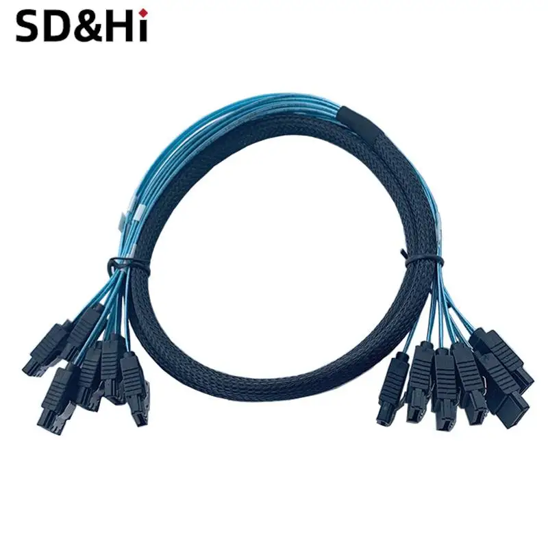 1pc Splitter Cable 6 SATA III 6Gbps Cable 7Pin​ Female Data Cable For Server 0.5m/1m Support Hot Swap SATA Interface