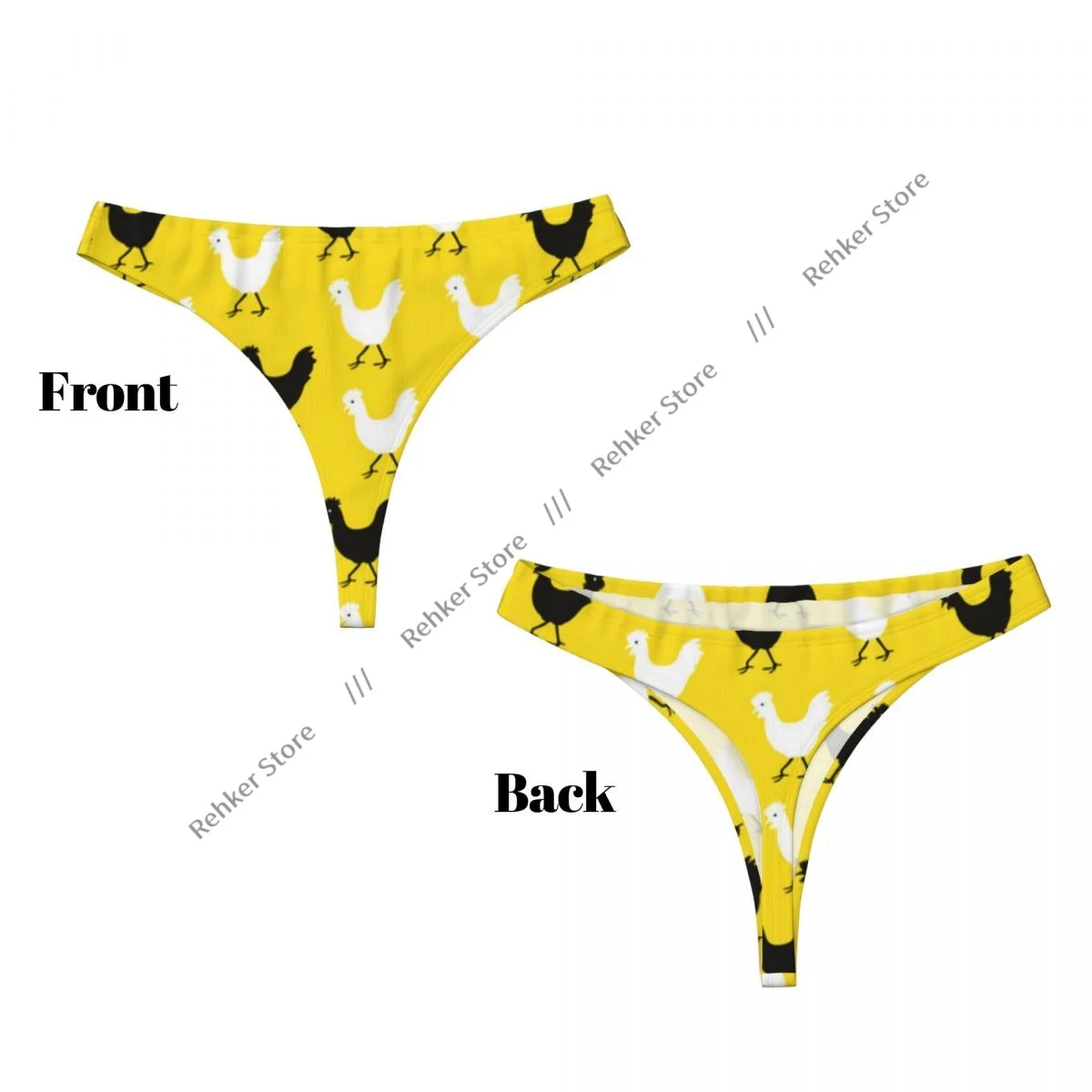 سراويل داخلية نسائية مطبوعة على شكل دجاجة لطيفة ملابس داخلية مثيرة ثونج ملابس داخلية بخيوط G #4