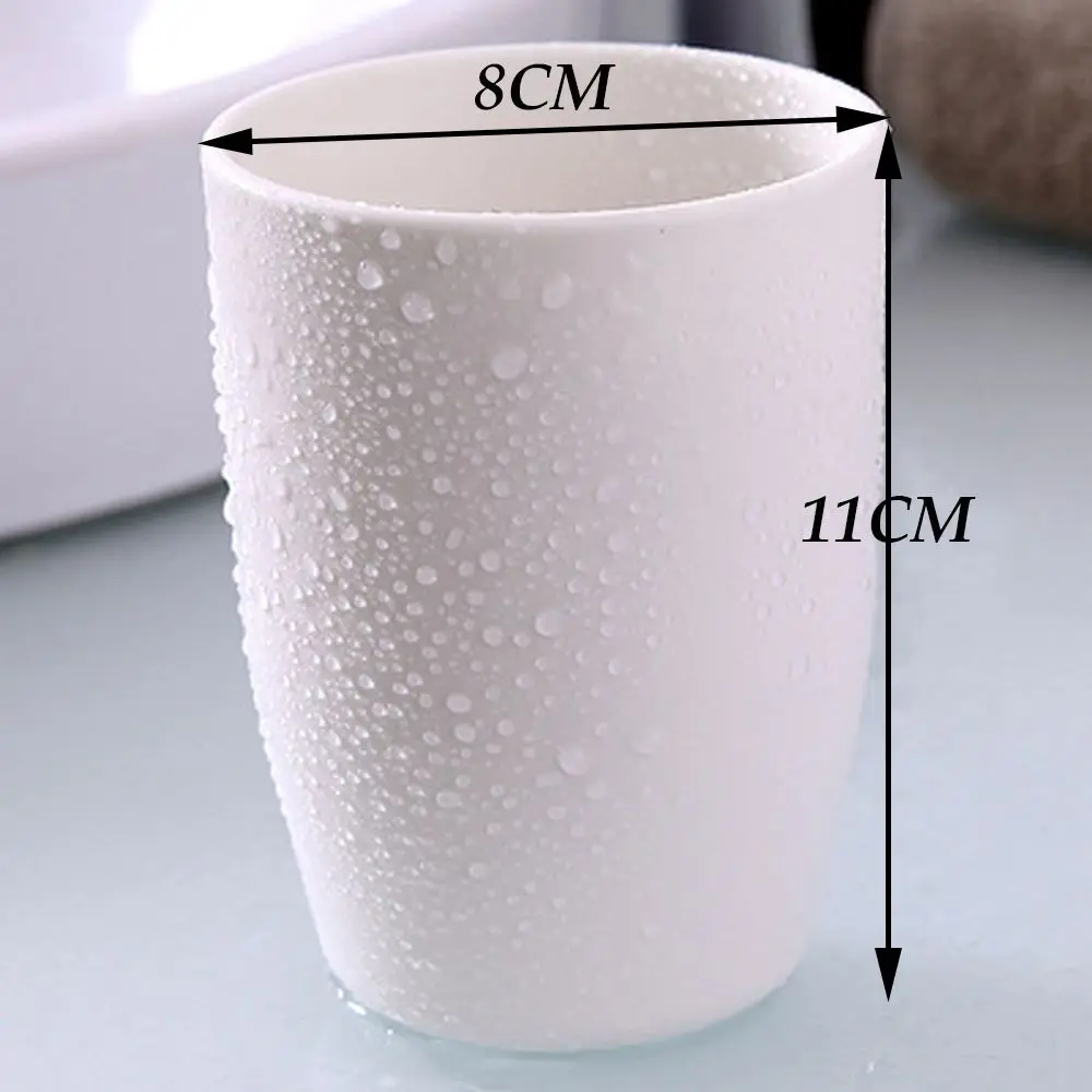 White Minimalist And Fashionable Plain Colored Mouthwash Cup Toothbrush Cup Plastic Washing Brush Cup Set Cup Mug