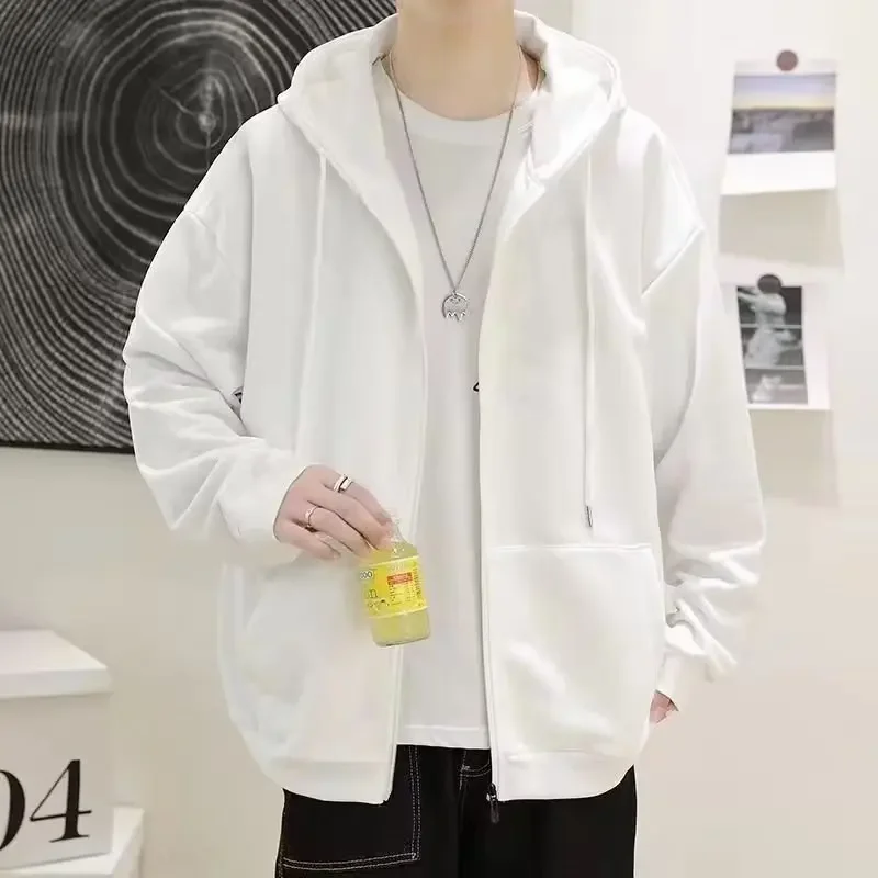 هوديي فضفاض بسحاب مناسب للرجال ملابس رياضية كاجوال خفيفة الوزن مريحة للتنفس نمط ملابس الشارع دعم طباعة شعار مخصص #1