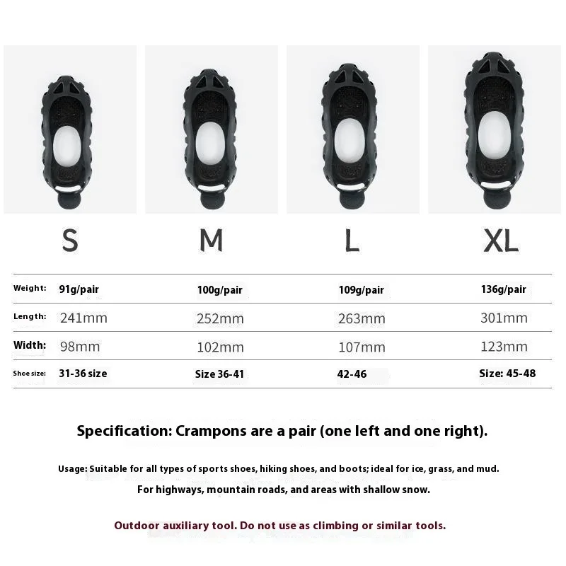 30 الأسنان المضادة للانزلاق الجليد المرابط الأشرطة الشتاء الثلوج في الهواء الطلق المشي لمسافات طويلة الجر المسامير السيطرة غطاء أحذية كبار السن السلامة غير