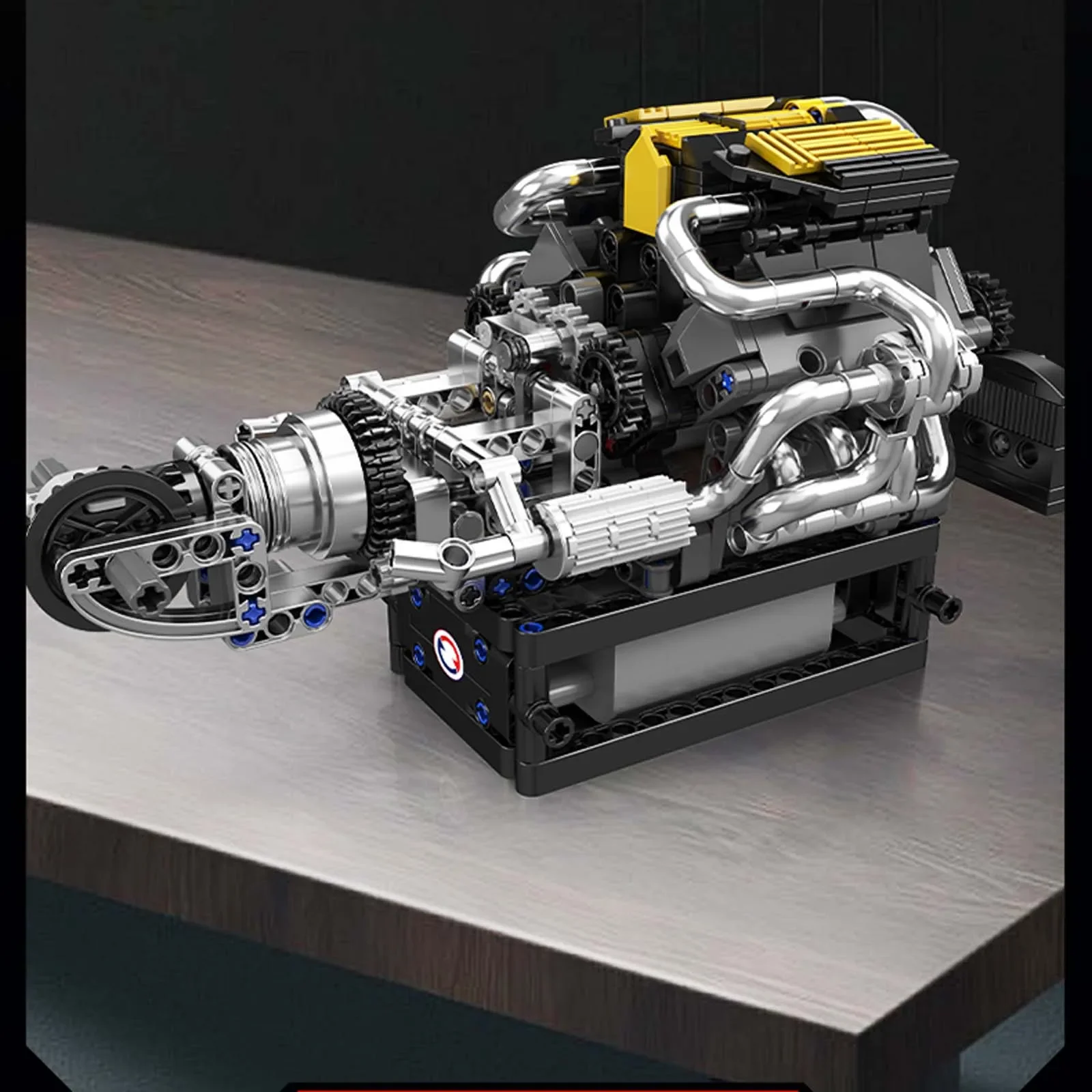 761 elementów Mould King 10207 Część Techniczna PAG Supercar Silnik V12 Klocki Konstrukcyjne Model Symulacyjny z Napędem Elektrycznym