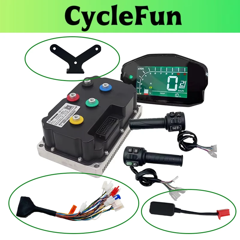 

FarDriver ND72530 BLDC Controller 350A Sine Wave With DKD Display And Throttle For Electric Motorcycles Scooter Conversion Kits