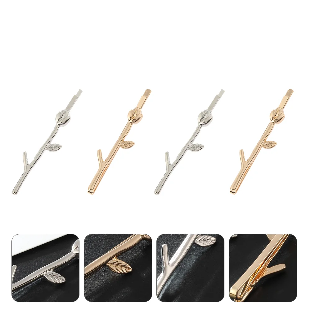 

4 Pcs Simple Branch Barrettes Modeling Hair Clip Fashion Headdress Hairpins Vintage Girl Decors Alloy with Women's