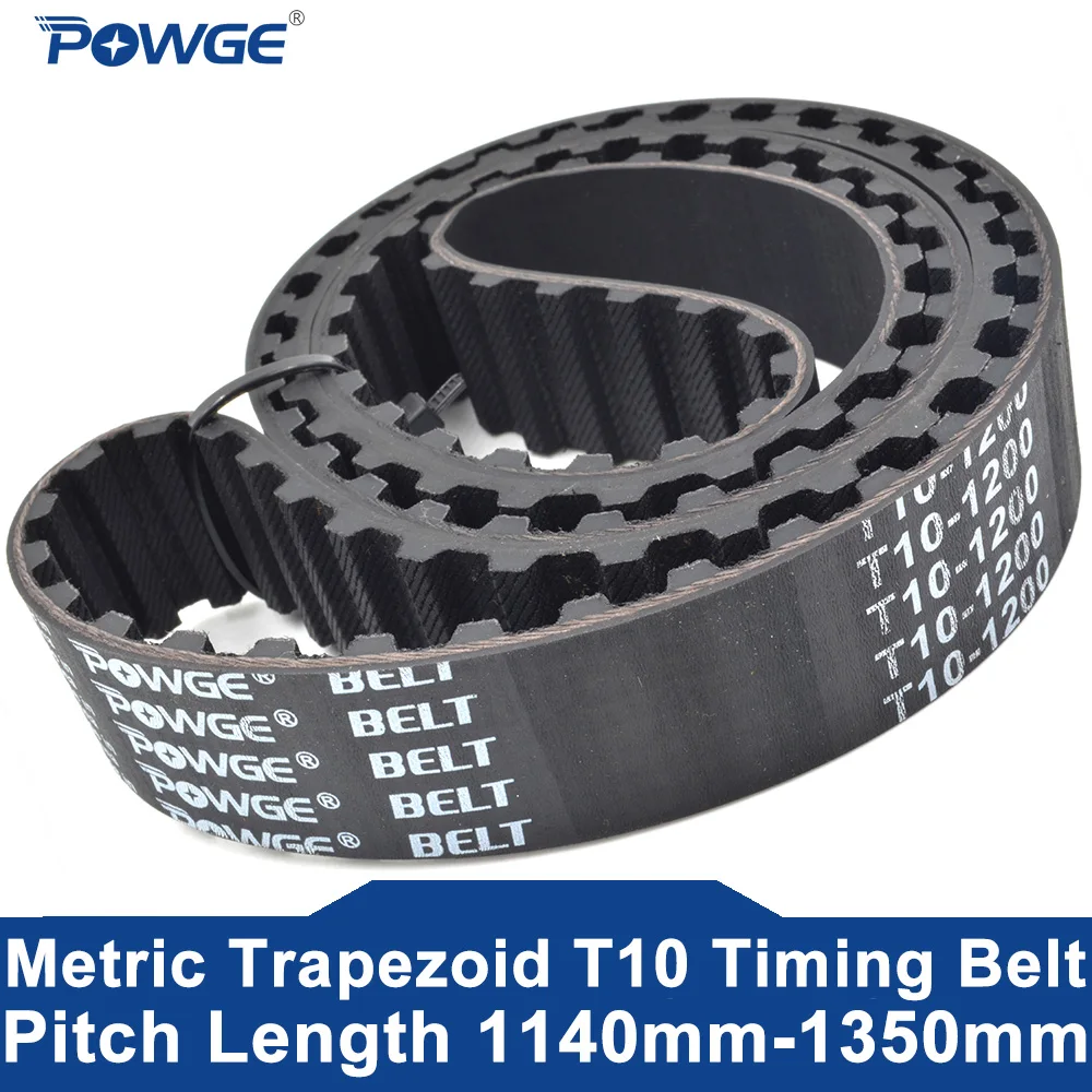 

POWGE T10 Timing belt Lp=1140 1150 1170 1200 1210 1230 1240 1250 1260 1270 1280 1300 1310 1320 1340 1350 Width 10-50mm Rubber