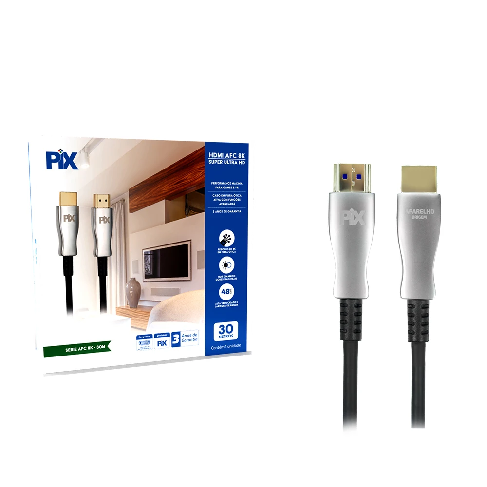 Hdmi 2.1 Cable With Optical Fiber 8K HDR 30 Meters-PIX