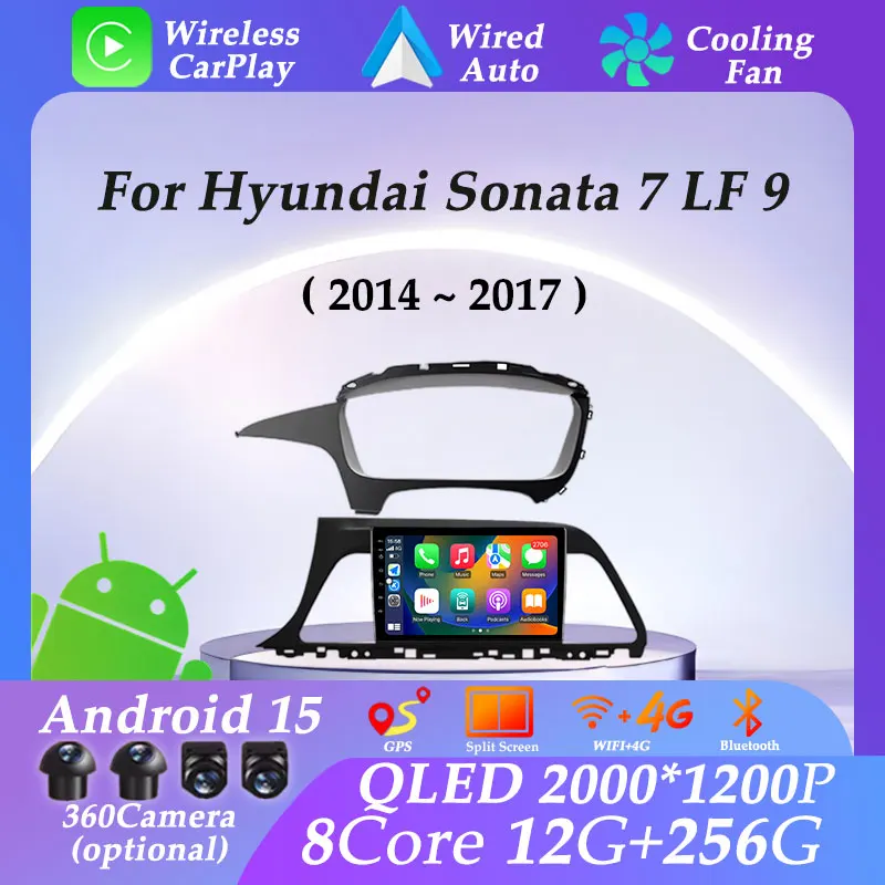 

Android 15 Carplay Auto для Hyundai Sonata 7 LF 9 2014-2017 GPS-навигация Автомобильный радиоприемник Мультимедийный плеер Видео DSP Стерео Wi-Fi BT