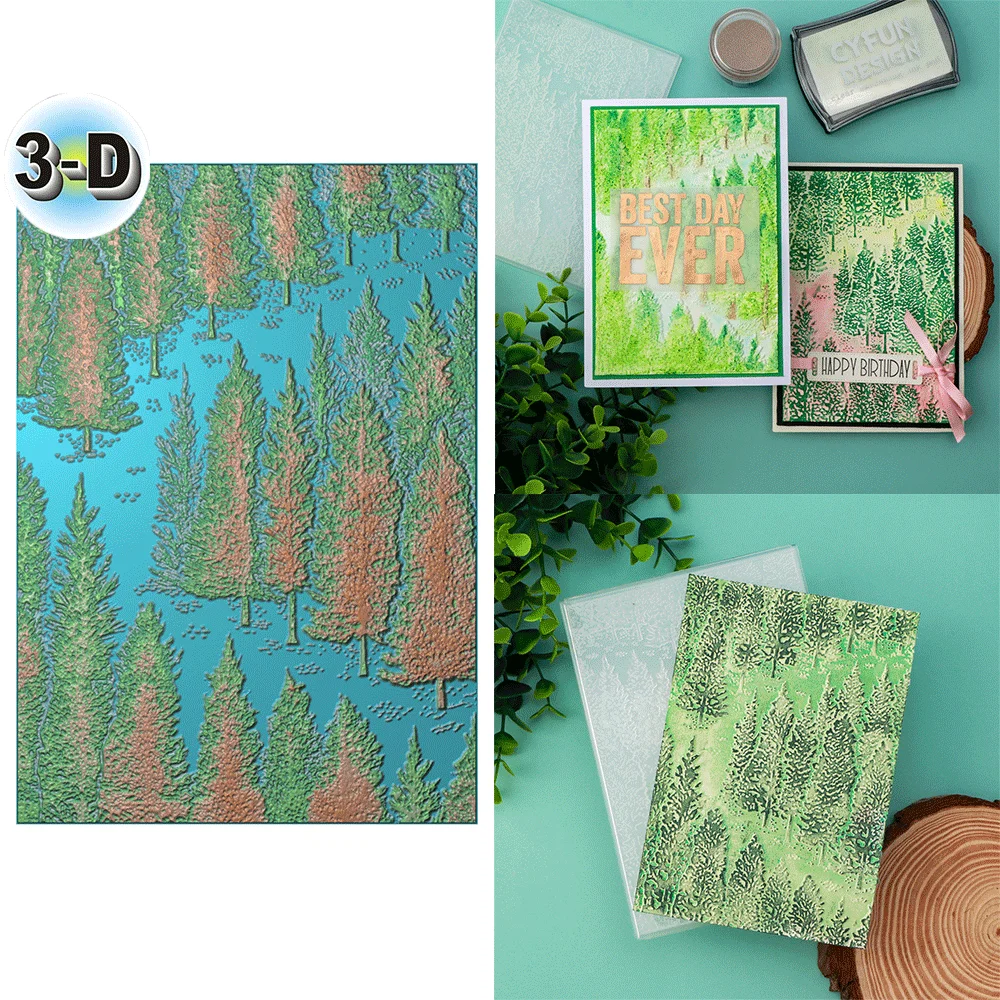 3D-Prägeordner aus Kiefernwäldern für Kartenherstellung und Scrapbooking – robuster Kunststoff, einfache Prägung – perfekt 2025, heiß