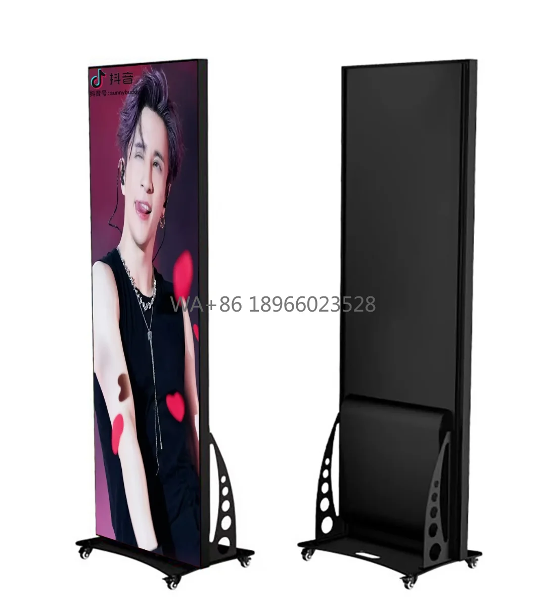MDS P3 Indoor SMD LED Poster Display Screen 640*1920mm Full Color with Wheel Easy to Move Equip Nova TB1 Video Player