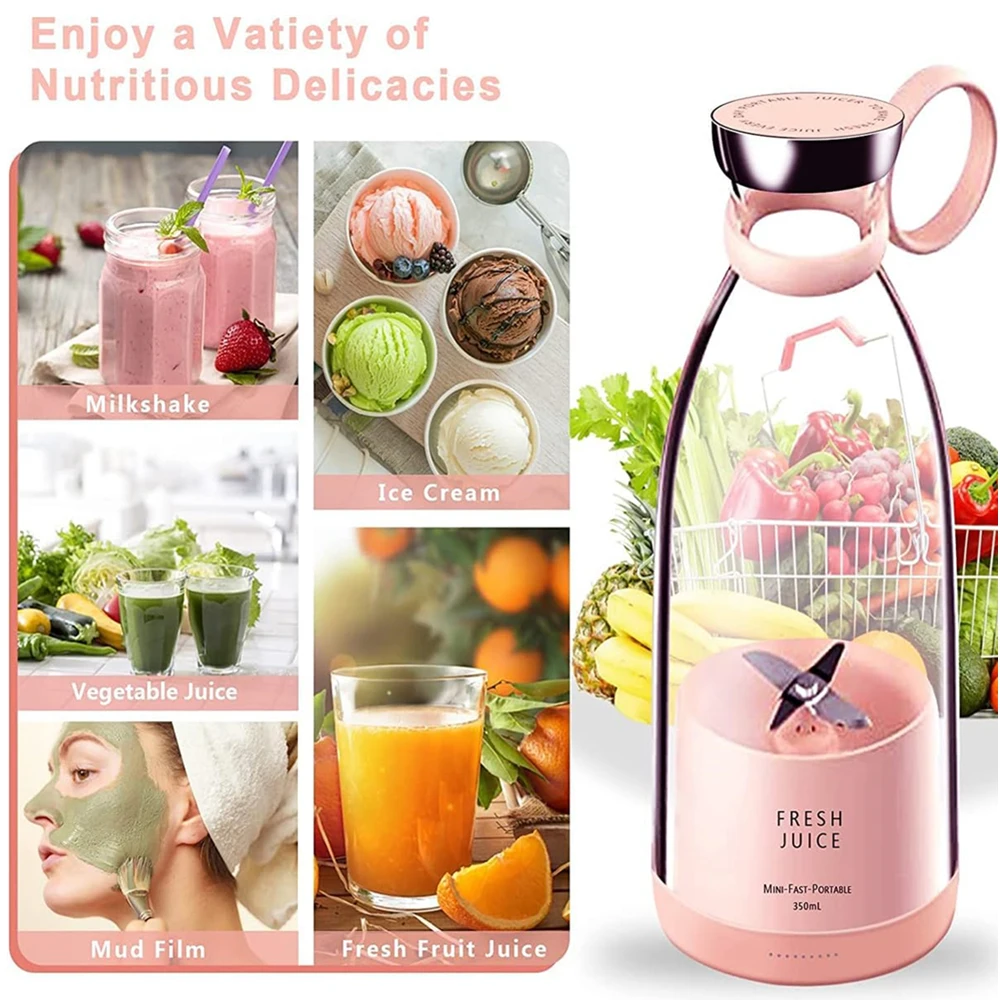 Portable Blender,Fashion Portable Blender for Shakes and Smoothies 11.8 Oz,Magnetic USB Fast Charging Mini Fresh Juice Mixer