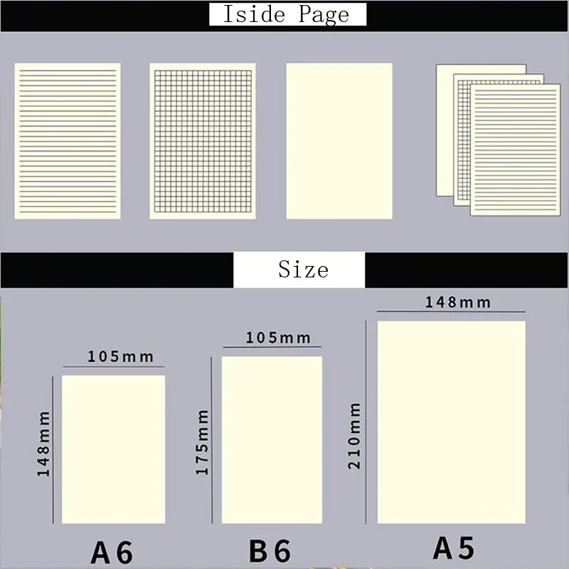 Fromthenon A5A6B6 papel de relleno de recarga de diario para Midori, línea de cuaderno Personal, cuadrícula en blanco, planificador de papel