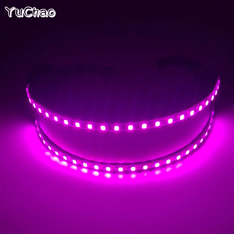 Cyberpunk Futuristic Luminous Cosplay Glasses glowing Rave Cyber Goggles LED Light Up glasses for man women dance show props