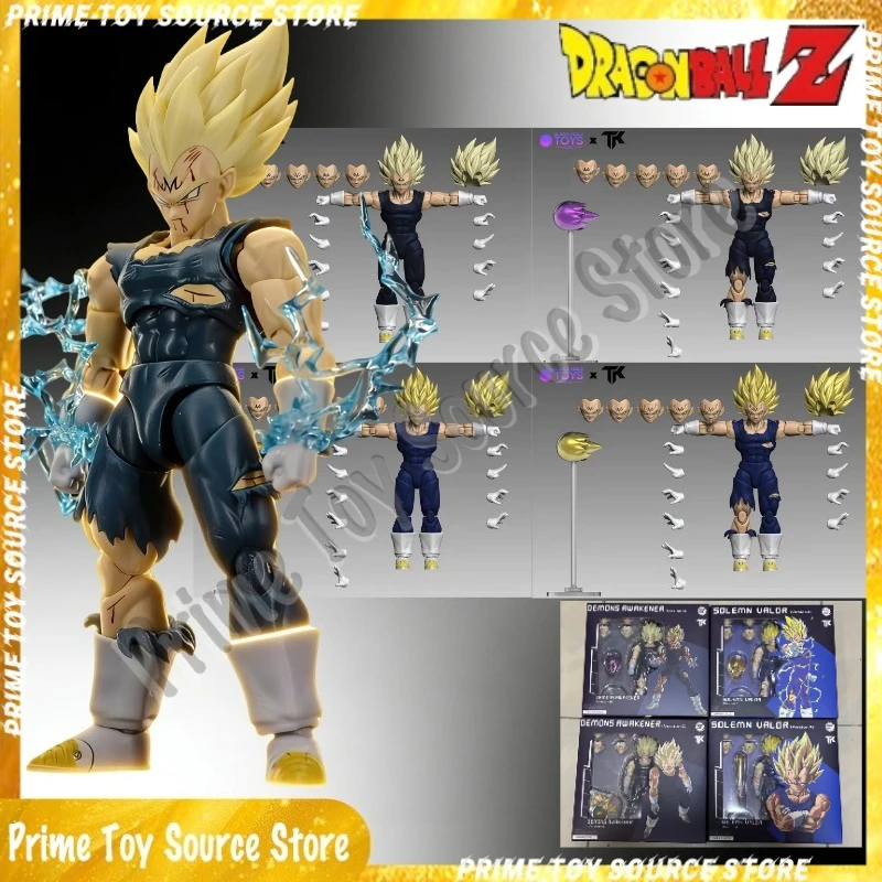 Figura de Acción de Anime Black Hole TK Personalizada de Dragon Ball Z Super Saiyan SSJ Majin Vegeta con Daños de Batalla y Poder Completo, Modelos, Regalos, Juguetes