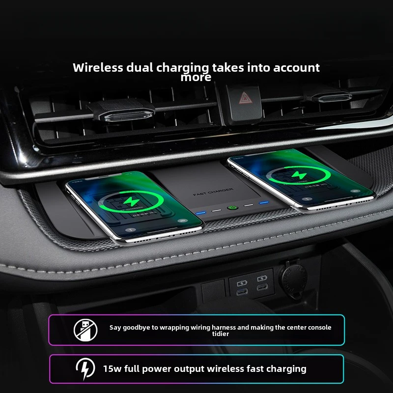 Car Wireless Charger 15W Quick Charging Center Console Phone Charger Holder for Toyota Highlander 2015-2024 Accessories