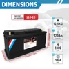 LiFePO4 자동차 배터리, 밴, SUV, 세단, 트럭용, 리튬 자동차 시동 정지 배터리 교체, 12V, 120Ah, 2300CCA, 110-20 6