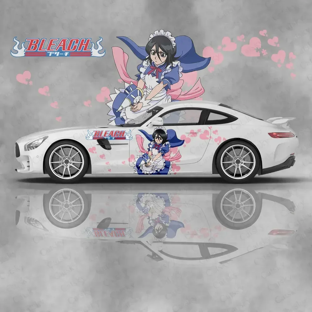 Kuchiki Rukia أنيمي ملصقات جسم السيارة Itasha الفينيل سيارة الجانب ملصق لاصق لامع ورائع قسط ملصق فينيل تخصيص هيكل السيارة يلتف