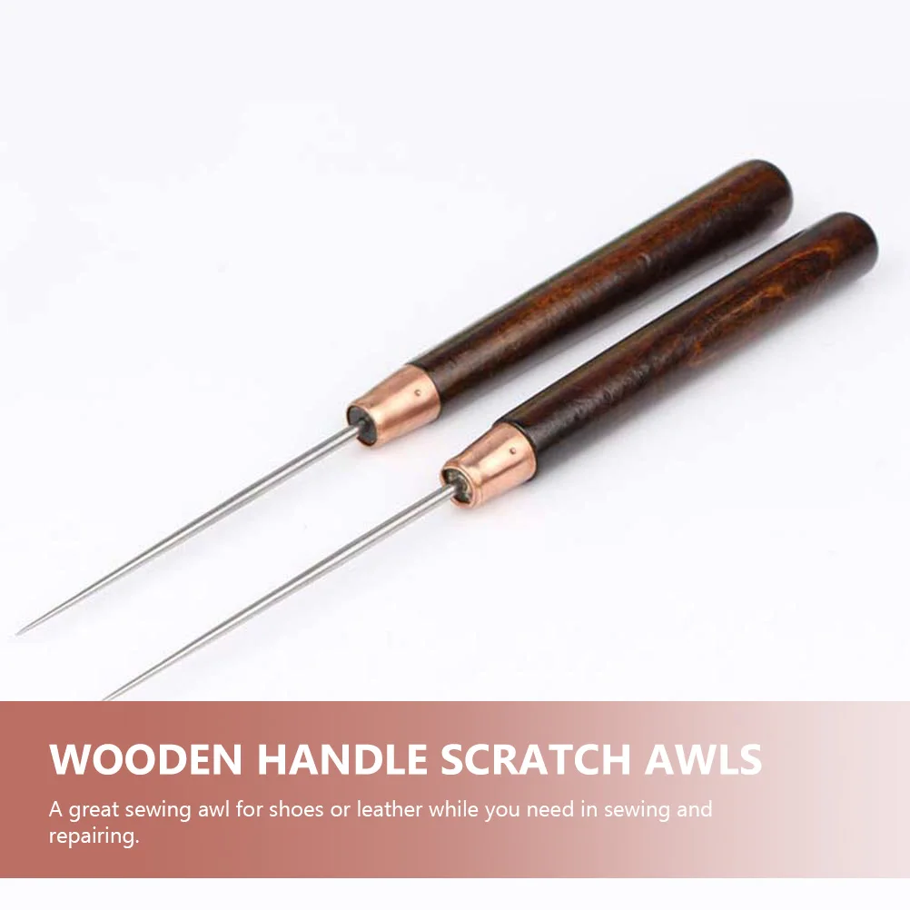 

10pcs Woodworking Fine Sewing Craft Wooden Handle Awl Embroidery Punch Tool Lightweight Durable Practical Long Term Use