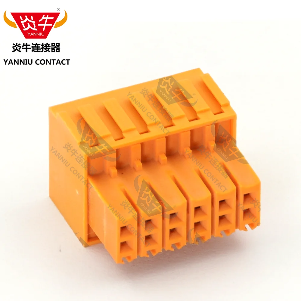 50Pcs KF2EDGKE 3.5 2P ~ 12P FEMALE PCB CONNECTOR PLUGGABLE PLUG-IN Double Row  BLOCKS  Orange PHOENIX CONTACT YANNIU KEFA