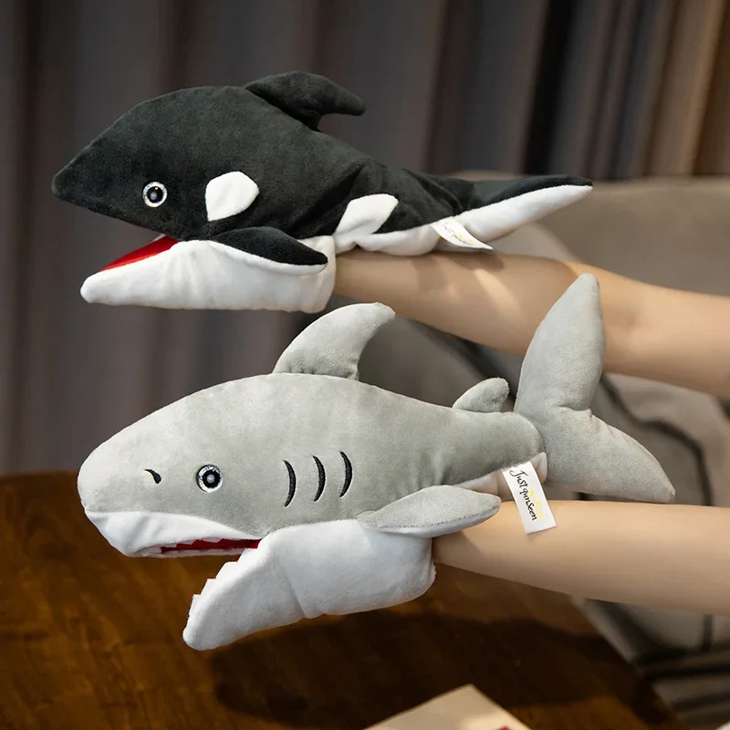 Hai Oktopus Handpuppe lebensechte ausgestopfte meeres tiere Fisch puppe Vogel fuchs Handpuppe für Kinder Erwachsene so tun, als würden sie Puppen spielen