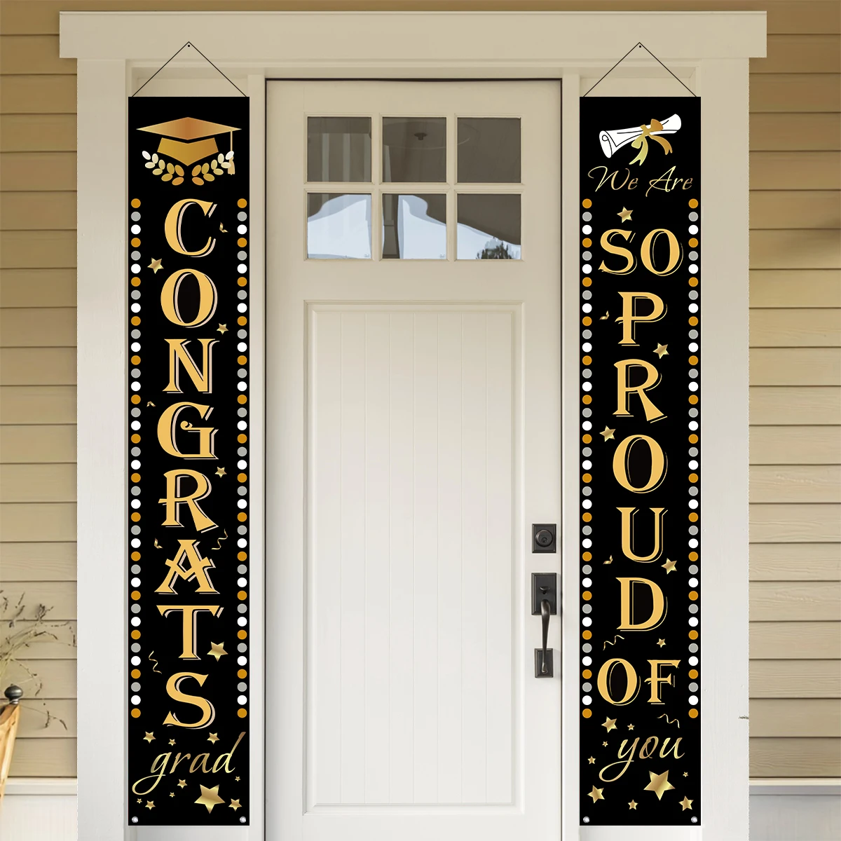 Graduation Party Decor Door Couplets Banners Class of 2025 Congrats Grad Porch Hanging Sign For Home Celebrate Party Supply