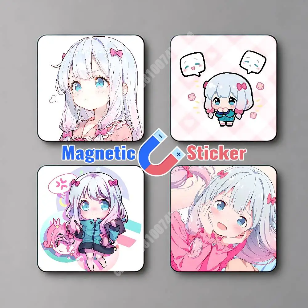 E-Eromanga S-Sensei Izumi Sagiri Magnetic Sticker Removable Fridge Decal for Metal Surfaces Magnet Label