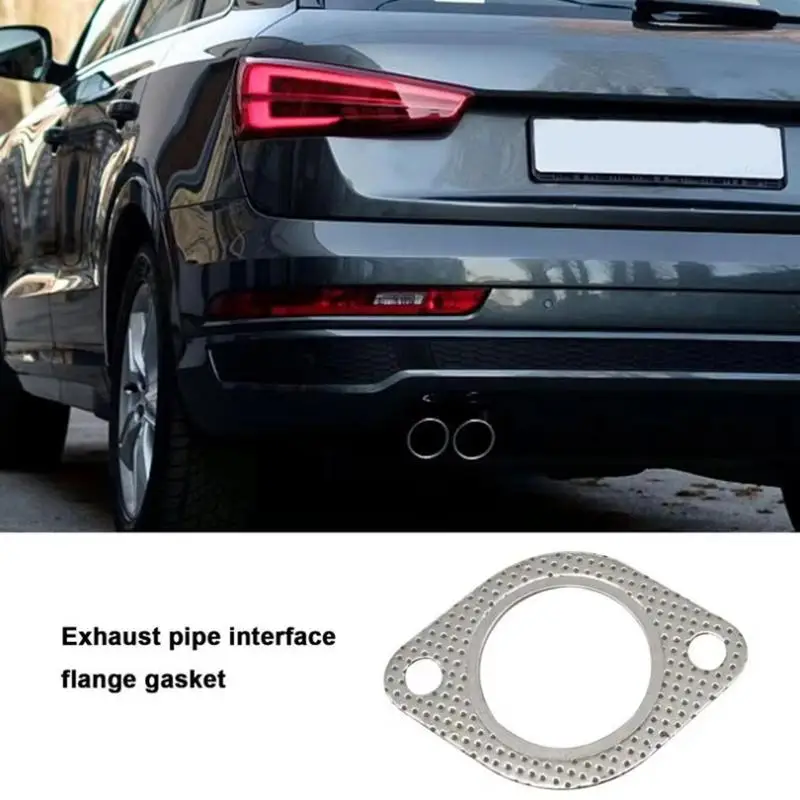 【K】1Pc Durable High Temp Reinforced Exhaust Flange Gasket Universal Fit For Car Muffler Pipe Sealing Pad